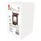 LED dekoráció – karácsonyi lámpa gyertyával, fekete, 20 cm, 3x AAA, beltéri, vintage