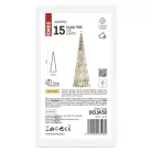 LED-es üveg karácsonyfa, 27 cm, 2x CR2032, beltéri, meleg fehér, időzítő