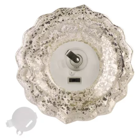 LED-es üveg karácsonyfa, 27 cm, 2x CR2032, beltéri, meleg fehér, időzítő