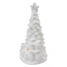 Kerámia LED-es fa hóemberekkel, 33,5 cm, 2x AA, meleg fehér, időzítő