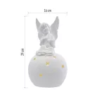 LED kerámia angyal, 29 cm, 2x AA, meleg fehér, időzítő