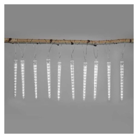LED karácsonyi fényfüzér – 10x jégcsap, 3,6 m, kültéri és beltéri, hideg fehér