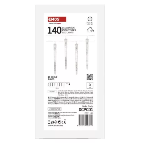 LED karácsonyi fényfüzér – 10x jégcsap, 3,6 m, kültéri és beltéri, hideg fehér