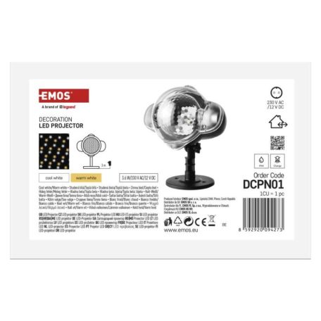 LED dekoráció projektor – csillagok, kültéri és beltéri, meleg/hideg fehér