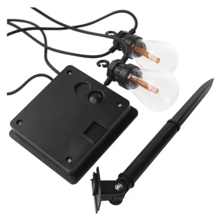 LED lánc napelemmel - 10x party égő, 5 m, kültéri és beltér, vintage