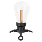 LED lánc napelemmel - 10x party égő, 5 m, kültéri és beltér, vintage