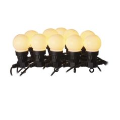   LED fényfüzér – 10x party égő, opál, 5 m, kültéri és beltéri, meleg fehér