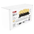 LED fényfüzér – 10x party égő, opál, 5 m, kültéri és beltéri, meleg fehér