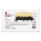 LED fényfüzér – 10x party égő, opál, 5 m, kültéri és beltéri, meleg fehér