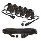 Sorolható fényfüzér 10 db E27 foglalattal, START SZETT, 7,35 m, kültéri és beltéri