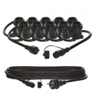 Sorolható fényfüzér 10 db E27 foglalattal, START SZETT, 7,35 m, kültéri és beltéri