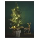 LED karácsonyfa, havas, 52 cm, 3x AA, beltéri, meleg fehér, időzítő