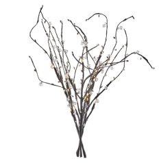   LED barka gyöngyökkel, 60 cm, 3x AA, beltéri, meleg fehér, időzítő