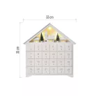 LED adventi naptár, fa, 35x33 cm, 2x AA, beltéri, meleg fehér, időzítő