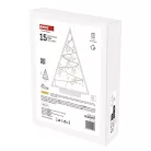 LED dekoráció – világító feldíszített karácsonyfa, 40 cm, 2x AA, beltéri, meleg fehér, id.