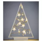 LED dekoráció – világító feldíszített karácsonyfa, 40 cm, 2x AA, beltéri, meleg fehér, id.