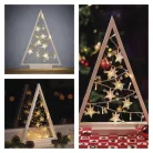 LED dekoráció – világító feldíszített karácsonyfa, 40 cm, 2x AA, beltéri, meleg fehér, id.