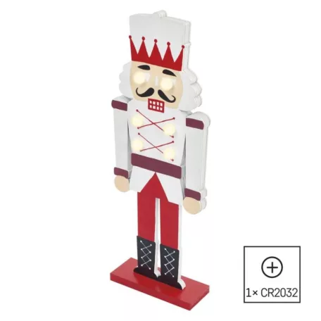LED Diótörő katona, 29 cm, 1x CR2032, meleg fehér