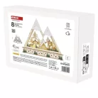 LED-es fa karácsonyi tájkép, 23,5 cm, 2x AA, beltéri, meleg fehér, időzítő