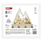 LED-es fa karácsonyi tájkép, 23,5 cm, 2x AA, beltéri, meleg fehér, időzítő