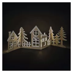   LED dekoráció, fa - falusi, 60 cm, 2x AA, meleg fehér, időzítő