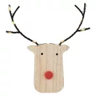 LED dekoráció, fa -rénszarvas, 16 cm, 2x AAA, beltéri, meleg fehér, időzítő, 12db, display