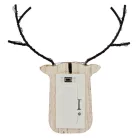 LED dekoráció, fa -rénszarvas, 16 cm, 2x AAA, beltéri, meleg fehér, időzítő, 12db, display
