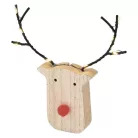 LED dekoráció, fa -rénszarvas, 16 cm, 2x AAA, beltéri, meleg fehér, időzítő, 12db, display