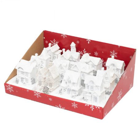 LED-es házikók, 12 féle, fehér, 2xLR44