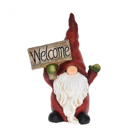 Manó LED világítással, welcome tábla, kerámia, 34x20x53 cm
