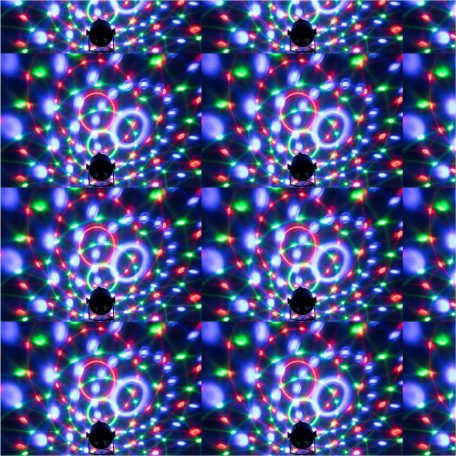 SAL DL80R projektoros party lámpa, RGB LED, 80 mm átmérő, álló vagy körbe forgó fényeffekt, akár 100 m2-re