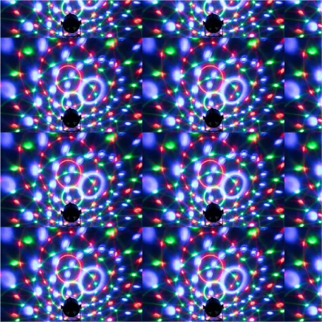 SAL DL80R projektoros party lámpa, RGB LED, 80 mm átmérő, álló vagy körbe forgó fényeffekt, akár 100 m2-re
