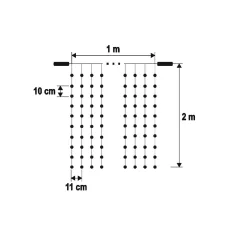  HOME DLF200WH LED-es fényfüggöny, 200db hidegfehér LED, 1 méter x 2 méter, sorolható, fehér vezeték, kül- és beltéri kivitel