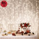 Home DLFC 600/WW LED-es cluster fényfüggöny, 2,7x0,6 m / 600 db melegfehér LED, állófényű, fehér vezeték, sorolható, kül- és beltéri kivitel