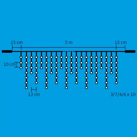 Home DLFJ 200F/WW LED-es sziporkázó fényfüggöny, 5 m / 200 db melegfehér LED, állófényű, fehér vezeték, sorolható, kül- és beltéri kivitel