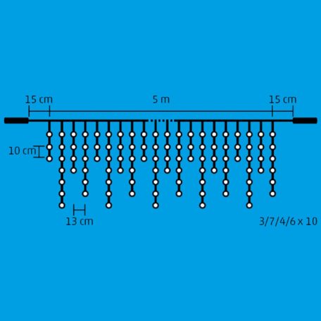 Home DLFJ 200/WH LED-es fényfüggöny, 5 m / 200 db hidegfehér LED, állófényű, fehér vezeték, sorolható, kül- és beltéri kivitel