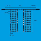 Home DLF 600/WH LED-es fényfüggöny, 2x3 m / 600 db hidegfehér LED, állófényű, fehér vezeték, sorolható, kül- és beltéri kivitel