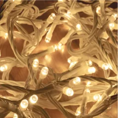   HOME DLIC120WW sorolható cluster fényfüzér, 2,5 méter, 120db melegfehér LED, fehér vezeték, kül- és beltéri kivitel