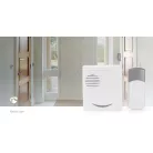 NEDIS Vezeték nélküli csengő 300M | Elemes Áramellátás | 3 V DC | 1x CR2032 | Hangerő: 80 dB | Jeltartomány: 300 m | IP44 | 36 Dallam | 1 Vevő | Fehér / Szürke