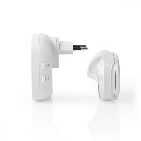 Vezeték nélküli csengő készlet | Hálózati Áramellátás | 220 - 240 V AC 50 Hz | 1x CR2032 | Hangerő: 80 dB | Jeltartomány: 300 m | IP44 | Állítható hangerő | 36 Dallam | 1 Vevő | Fehér