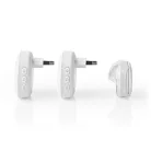 Vezeték nélküli csengő készlet | Hálózati Áramellátás | 220 - 240 V AC 50 Hz | 1x CR2032 | Hangerő: 80 dB | Jeltartomány: 300 m | IP44 | Állítható hangerő | 36 Dallam | 2 Vevő | Fehér