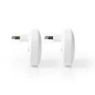 Vezeték nélküli csengő készlet | Hálózati Áramellátás | 220 - 240 V AC 50 Hz | 1x CR2032 | Hangerő: 80 dB | Jeltartomány: 300 m | IP44 | Állítható hangerő | 36 Dallam | 2 Vevő | Fehér