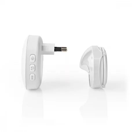 Vezeték nélküli csengő készlet | Hálózati Áramellátás | 220 - 240 V AC 50 Hz | 1x CR2032 | Hangerő: 80 dB | Jeltartomány: 300 m | IP44 | Állítható hangerő | 36 Dallam | 1 Vevő | Fehér