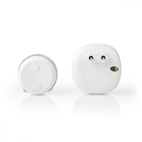 Vezeték nélküli csengő készlet | Hálózati Áramellátás | 220 - 240 V AC 50 Hz | 1x CR2032 | Hangerő: 80 dB | Jeltartomány: 300 m | IP44 | Állítható hangerő | 36 Dallam | 1 Vevő | Fehér