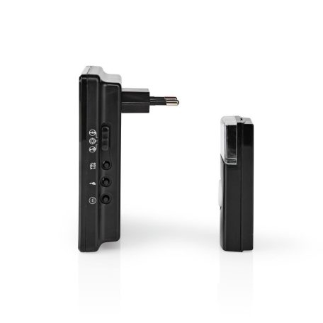 Vezeték nélküli csengő készlet | Hálózati Áramellátás | 220 - 240 V AC 50 Hz | 1x CR2032 | Hangerő: 80 dB | Jeltartomány: 300 m | IP44 | Állítható hangerő | 36 Dallam | 1 Vevő | Fekete