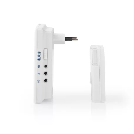 Vezeték nélküli csengő készlet | Hálózati Áramellátás | 220 - 240 V AC 50 Hz | 1x CR2032 | Hangerő: 80 dB | Jeltartomány: 300 m | IP44 | Állítható hangerő | 36 Dallam | 1 Vevő | Fehér