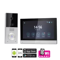   Home DPV SMART video kaputelefon, 7 érintőképernyő, IP65, AHD kamera, mozgásérzékelő, RFID, bővíthető, InterCom, Smart Life, Tuya Smart"