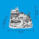 Home DRM 10 világító karácsonyi falu, szán, mikulás, színes LED, zenélő, világító, beltéri