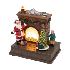   Home DRM 14 dioráma, kandalló, világító, Mikulás, beltéri