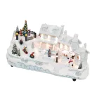 Home DRM 16 dioráma, fehér ház, LED, fenyőfa, beltéri